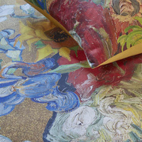Bedding House Van Gogh Bouquet d'Anniversaire Gold Cotton Sateen Quilt Cover Set Super King thumbnail