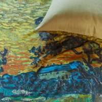 Van Gogh Evening Twilight Ochre Cotton Sateen Quilt Cover Set King thumbnail