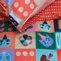 Oilily Party Blocks Cotton Quilt Cover Set Single thumbnail