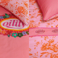 Oilily Prom Flowers Pink Cotton Quilt Cover Set Single thumbnail