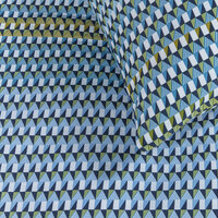 Bedding House Rhythm Blue Green Cotton Sateen Quilt Cover Set Queen thumbnail
