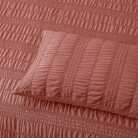 Accessorize Seersucker Tobacco Polyester Quilt Cover Set King thumbnail