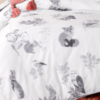 Happy Kids Woodland White Cotton Quilt Cover Set Double thumbnail