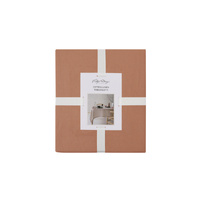 Vintage Design Homewares Helm Terracotta Washed Linen Cotton Tablecloth 180cm Diameter Round thumbnail