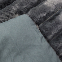 Jane Barrington Arna Charcoal 3 Pcs Channel Faux Bunny Fur Comforter Set King thumbnail