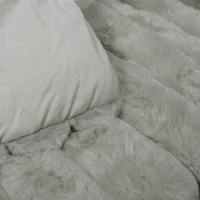 Jane Barrington Arna Natural 3 Pcs Channel Faux Bunny Fur Comforter Set King thumbnail