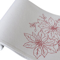 Christmas Print White Table Runner 33 x 180cm Poinsettia thumbnail