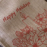 Christmas Jute Woven Taupe Table Runner 33 x 180cm Snowman thumbnail