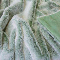 J Elliot Home Archie Sage Faux Fur Throw Rug 130 x 160cm thumbnail