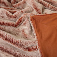 J Elliot Home Archie Terracotta Faux Fur Throw Rug 130 x 160cm thumbnail