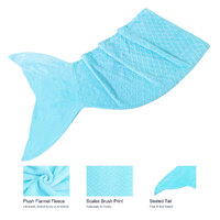 Mermaid Tail Blue Soft Blanket Throw thumbnail
