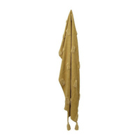 J Elliot Home Quinn 100% Cotton Textured Throw 130 x 160 cm Ochre & Jojoba thumbnail