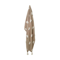 J Elliot Home Quinn 100% Cotton Textured Throw 130 x 160 cm Sandstone & Ivory thumbnail