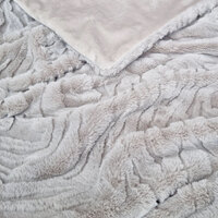 J Elliot Home Rita Silver Grey Faux Mohair Throw Rug 130 x 160cm thumbnail