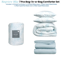 Ardor Bayview Blue 7 Pcs Bed-In-A-Bag Comforter Set with Sheet Set Queen thumbnail