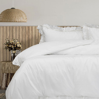 Algodon Adele White Cotton Ruffle Quilt Cover Set King thumbnail