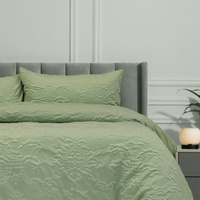 Ardor Adeline Sage Jacquard Damask Quilt Cover Set King thumbnail