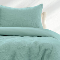 Ardor Eddison Bluestone Light Quilted Embossed Quilt Cover Set King thumbnail