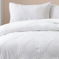 Ardor Lucy White Tufted Detail Quilt Cover Set King thumbnail