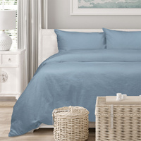 Algodon Romy Blue Cotton Jacquard Quilt Cover Set King thumbnail
