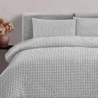 Ardor Rowe Grey Textured Seersucker Quilt Cover Set King thumbnail