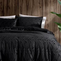 Ardor Rui Black Embossed Velvet Soft Quilt Cover Set King thumbnail
