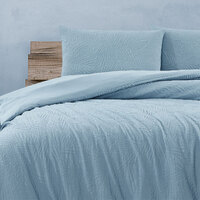 Ardor South Coast Pale Blue Embossed Quilt Cover Set Queen thumbnail