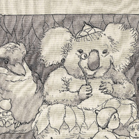 Set of 2 May Gibbs Mrs Bear's Party Cotton Heritage Tea Towels 50 x 70 cm thumbnail