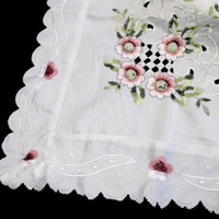 Anya Flowers White Embroidered Cutout Rectangular Tablecloth 152 x 228 cm thumbnail