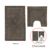 2200GSM 2 Pce Axel 100% Cotton Bath Mat Set Chocolate thumbnail