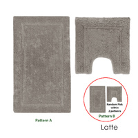 2200GSM 2 Pce Axel 100% Cotton Bath Mat Set Latte thumbnail