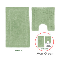 2200GSM 2 Pce Axel 100% Cotton Bath Mat Set Moss Green thumbnail
