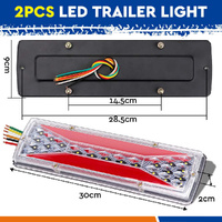 12V LED Trailer Tail Light Kit Pair Plug 7m 5 Core Wire 7 Pin Flat Plug Ute Set thumbnail