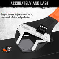 2x Adjustable Wrench Set 6" 10" Wide Jaw Spanner Cr-V Steel Workshop Metric SAE thumbnail