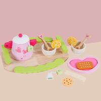Kids Wooden Kitchen Tea Set Pretend Play thumbnail