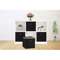 SORTI 27x28x27 CM Black 8-Pack Foldable Storage Cubes - Fabric Bookcase Organizers for Toys and More thumbnail