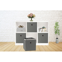 SORTI 27x28x27 CM Grey 8-Pack Foldable Storage Cubes - Fabric Bookcase Organizers for Toys and More thumbnail