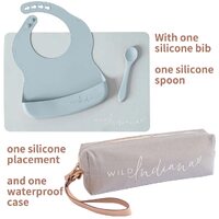 LIFEBEA WILD INDIANA Eating-out Comfy Silicone Baby Bib set for babies & Toddlers(10-72 Months) Waterproof baby fedding including Waterproof carry cas thumbnail