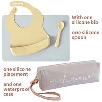 LIFEBEA WILD INDIANA Eating-out Comfy Silicone Baby Bib set for babies & Toddlers(10-72 Months) Waterproof baby fedding including Waterproof carry cas thumbnail
