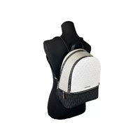 Michael Kors Women's Rhea Medium PVC Backpack Bookbag Optic White Multi - One Size thumbnail