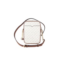 Michael Kors Women's Jet Set Medium Vanilla PVC North South Chain Crossbody Handbag - One Size thumbnail
