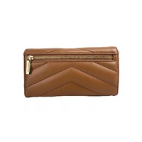 Michael Kors Women's Jet Set Travel Large Quilted Leather Trifold Wallet Brown - One Size thumbnail