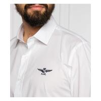 Aeronautica Militare White Cotton Shirt with Eagle Logo and Button Closure L Men thumbnail