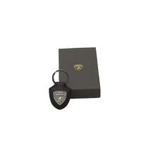 Black Lacquered Shield Logo Keyring One Size Men thumbnail