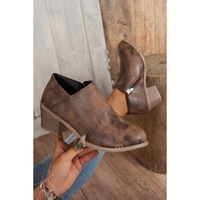 Coffee Tulip Opening Suede Ankle Boots - 37 EU thumbnail