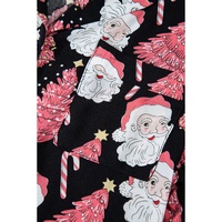 Black Christmas Santa Printed Two Piece Pajamas Set - M thumbnail
