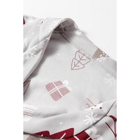 Light Grey Christmas Printed Shirt and Pants Pajama Set - M thumbnail