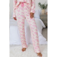 Pink Floral Long Sleeve and Pants Pajamas Set - 2XL thumbnail