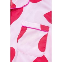 Pink Classic Heart Valentines Short Sleeve Pants Pajamas Set - S thumbnail