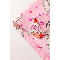 Pink Santa Claus Snowflake Long Sleeve Shirt Christmas Pajama Set - L thumbnail